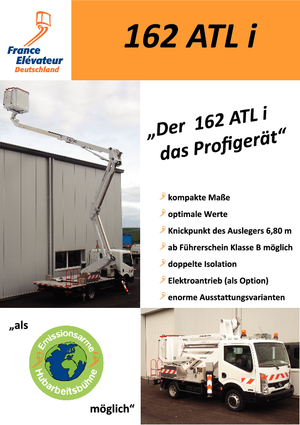 ट्रक माउंटेड टेलीस्कोपिक बूम लिफ्ट France Elévateur 162 ATL i