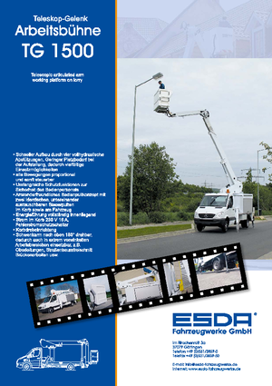 ट्रेलर माउंटेड आर्टिकुलेटिंग बूम लिफ्ट Esda TG 1500