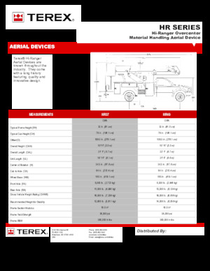 ट्रक माउंटेड टेलीस्कोपिक बूम लिफ्ट Terex HR37