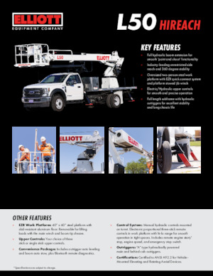 ट्रक माउंटेड टेलीस्कोपिक बूम लिफ्ट Elliott Equipment L50 HiReach