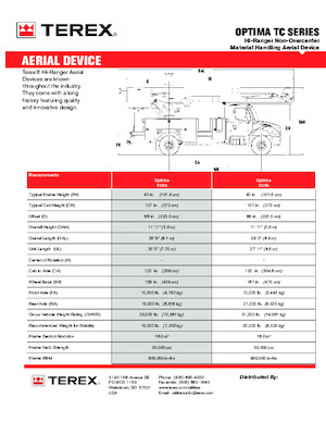 ट्रक माउंटेड टेलीस्कोपिक बूम लिफ्ट Terex Optima TC55