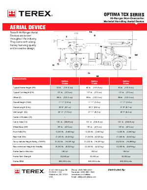 ट्रक माउंटेड टेलीस्कोपिक बूम लिफ्ट Terex Optima TCX55