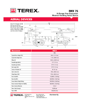 ट्रक माउंटेड टेलीस्कोपिक बूम लिफ्ट Terex RMX75