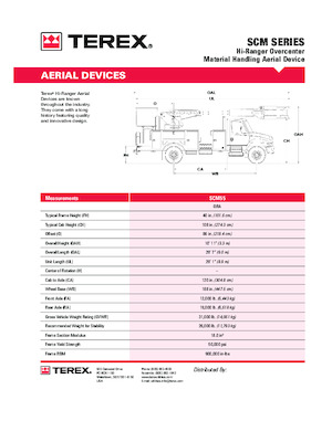 ट्रक माउंटेड टेलीस्कोपिक बूम लिफ्ट Terex SCM55