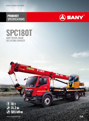 ट्रक-माउंटेड टेलीस्कोपिक क्रेन Sany SPC180T