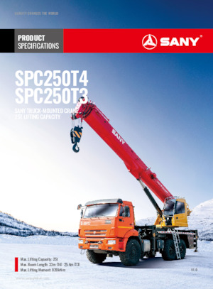 ट्रक-माउंटेड टेलीस्कोपिक क्रेन Sany SPC250T3