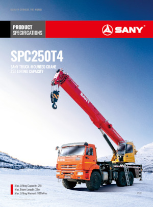 ट्रक-माउंटेड टेलीस्कोपिक क्रेन Sany SPC250T4
