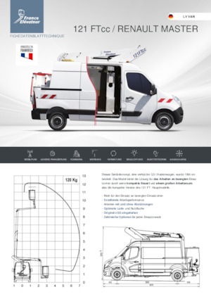 ट्रक माउंटेड टेलीस्कोपिक बूम लिफ्ट France Elévateur 121 FTcc