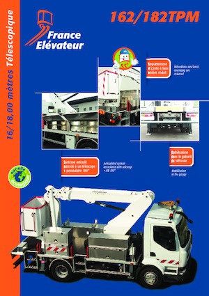 ट्रक माउंटेड टेलीस्कोपिक बूम लिफ्ट France Elévateur 162 TPM
