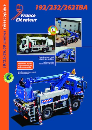 ट्रक माउंटेड टेलीस्कोपिक बूम लिफ्ट France Elévateur 192 TBA