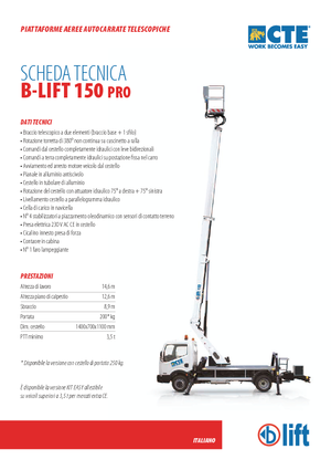 ट्रक माउंटेड टेलीस्कोपिक बूम लिफ्ट CTE B-Lift 150 Pro