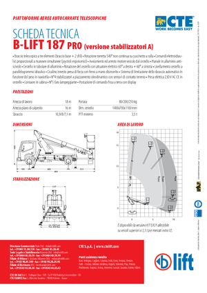 ट्रक माउंटेड टेलीस्कोपिक बूम लिफ्ट CTE B-Lift 187 Pro-A