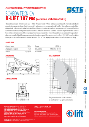 ट्रक माउंटेड टेलीस्कोपिक बूम लिफ्ट CTE B-Lift 187 Pro-H