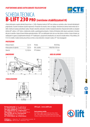 ट्रक माउंटेड टेलीस्कोपिक बूम लिफ्ट CTE B-Lift 230 Pro-H