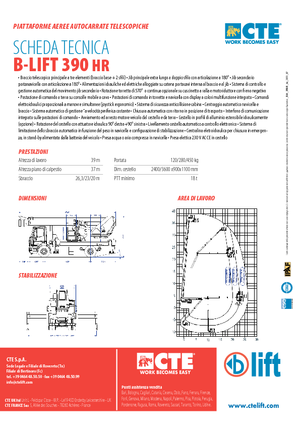 ट्रक माउंटेड टेलीस्कोपिक बूम लिफ्ट CTE B-Lift 390 HR