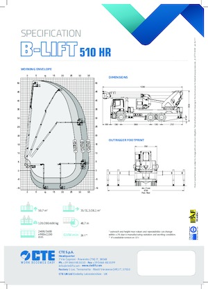 ट्रक माउंटेड टेलीस्कोपिक बूम लिफ्ट CTE B-Lift 510 HR