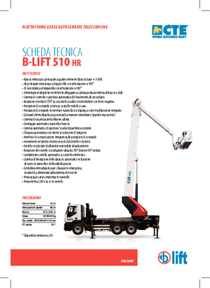 ट्रक माउंटेड टेलीस्कोपिक बूम लिफ्ट CTE B-Lift 510 HR