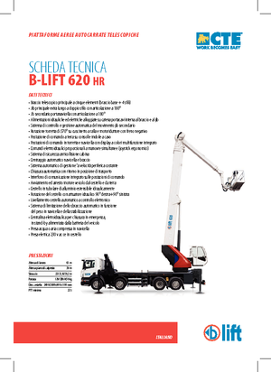 ट्रक माउंटेड टेलीस्कोपिक बूम लिफ्ट CTE B-Lift 620 HR