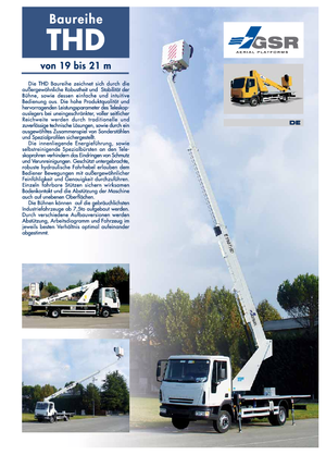 ट्रक माउंटेड टेलीस्कोपिक बूम लिफ्ट GSR E190T Compact 