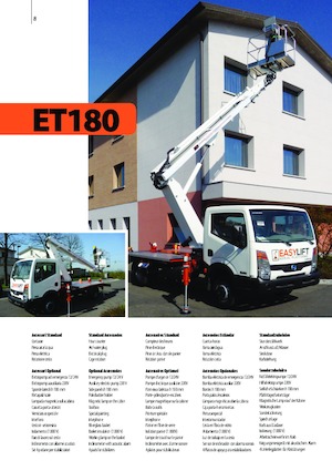 ट्रक माउंटेड टेलीस्कोपिक बूम लिफ्ट Easy Lift ET180 