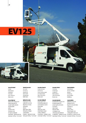 ट्रक माउंटेड टेलीस्कोपिक बूम लिफ्ट Easy Lift EV125 