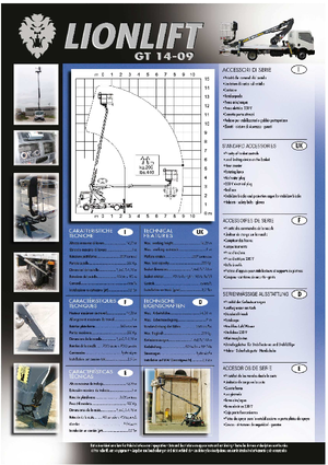 ट्रक माउंटेड टेलीस्कोपिक बूम लिफ्ट Lionlift GT 14-09