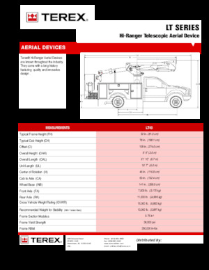 ट्रक माउंटेड टेलीस्कोपिक बूम लिफ्ट Terex LT40
