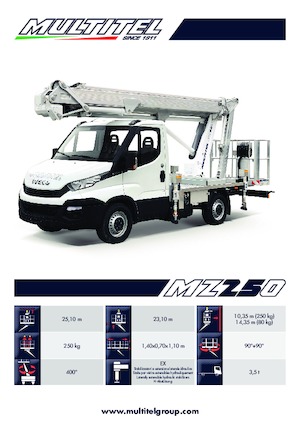 ट्रेलर माउंटेड आर्टिकुलेटिंग बूम लिफ्ट Multitel MZ 250