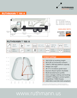 ट्रक माउंटेड टेलीस्कोपिक बूम लिफ्ट Ruthmann T-166A