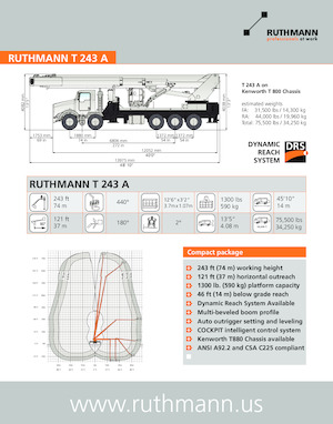 ट्रक माउंटेड टेलीस्कोपिक बूम लिफ्ट Ruthmann T-243A