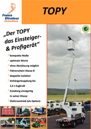 ट्रक माउंटेड टेलीस्कोपिक बूम लिफ्ट France Elévateur Topy 11.2
