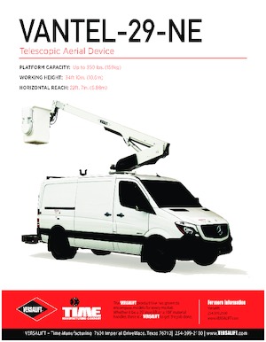 ट्रक माउंटेड टेलीस्कोपिक बूम लिफ्ट Versalift VANTEL-29-NE
