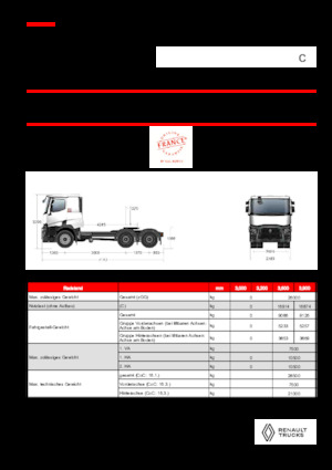 ट्रक ट्रैक्टर - ट्रैक्टर यूनिट Renault C T6X4 13L E6