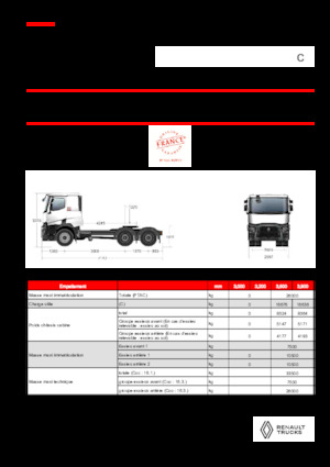 ट्रक ट्रैक्टर - ट्रैक्टर यूनिट Renault C T6X4 OFF ROAD 11L E6