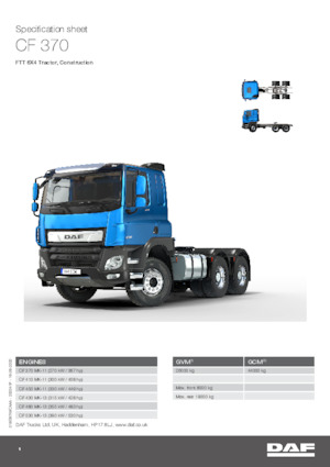 ट्रक ट्रैक्टर - ट्रैक्टर यूनिट DAF CF 480 FTT Construction