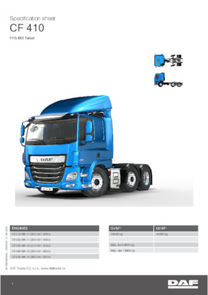 ट्रक ट्रैक्टर - ट्रैक्टर यूनिट DAF CF 450 FTG