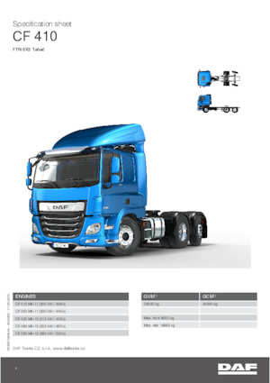 ट्रक ट्रैक्टर - ट्रैक्टर यूनिट DAF CF 430 FTN