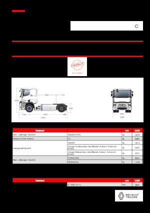 ट्रक ट्रैक्टर - ट्रैक्टर यूनिट Renault RT E-TECH C - T4x2 ROAD