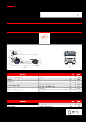 ट्रक ट्रैक्टर - ट्रैक्टर यूनिट Renault RT E-TECH C - T4x2 ROAD
