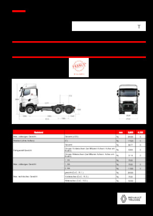 ट्रक ट्रैक्टर - ट्रैक्टर यूनिट Renault T HIGH T6X2 PUSHER 13L E6