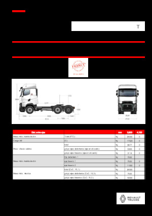 ट्रक ट्रैक्टर - ट्रैक्टर यूनिट Renault T HIGH T6X2 PUSHER 13L E6