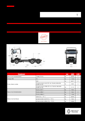 ट्रक ट्रैक्टर - ट्रैक्टर यूनिट Renault T HIGH T6X2 PUSHER 13L E6