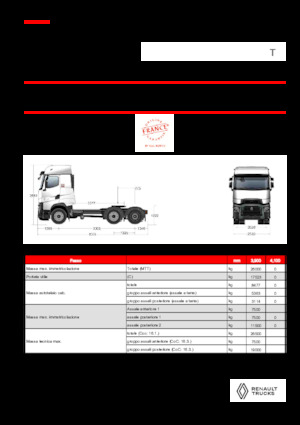 ट्रक ट्रैक्टर - ट्रैक्टर यूनिट Renault T HIGH T6X2 PUSHER 13L E6
