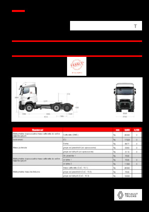 ट्रक ट्रैक्टर - ट्रैक्टर यूनिट Renault T HIGH T6X2 PUSHER 13L E6