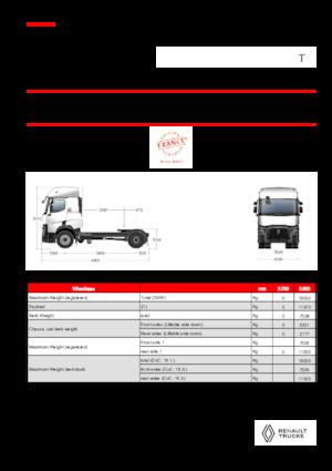 ट्रक ट्रैक्टर - ट्रैक्टर यूनिट Renault T T4X2 LOW 13L E6