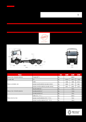 ट्रक ट्रैक्टर - ट्रैक्टर यूनिट Renault T T6X2 LOW 11L E6