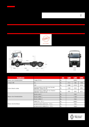 ट्रक ट्रैक्टर - ट्रैक्टर यूनिट Renault T T6X2 LOW 13L E6