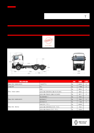 ट्रक ट्रैक्टर - ट्रैक्टर यूनिट Renault T T6X2 PUSHER 11L E6