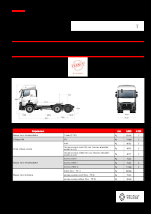 ट्रक ट्रैक्टर - ट्रैक्टर यूनिट Renault T T6X2 PUSHER 11L E6