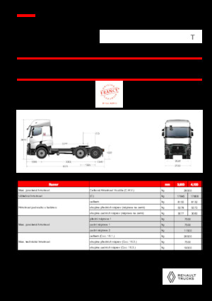 ट्रक ट्रैक्टर - ट्रैक्टर यूनिट Renault T T6X2 PUSHER 13L E6